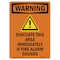 Signmission Safety Sign, OSHA WARNING, 5" Height, Evacuate This Area, Portrait OS-WS-D-35-V-13168 - alternate 1